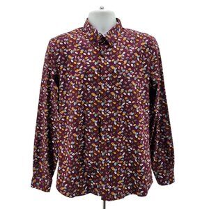 NEW Paisley & Gray Mens Large 17 Shirt Slim Fit Winery Leaf Pattern Button